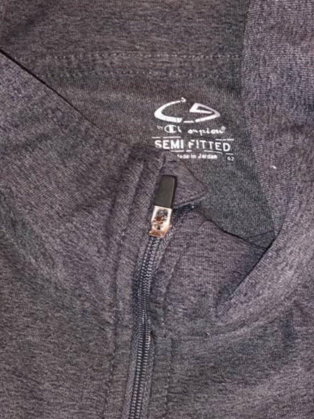 Champion Semi-Fitted Gray Jacket with Pink Piping - Picture 3 of 4